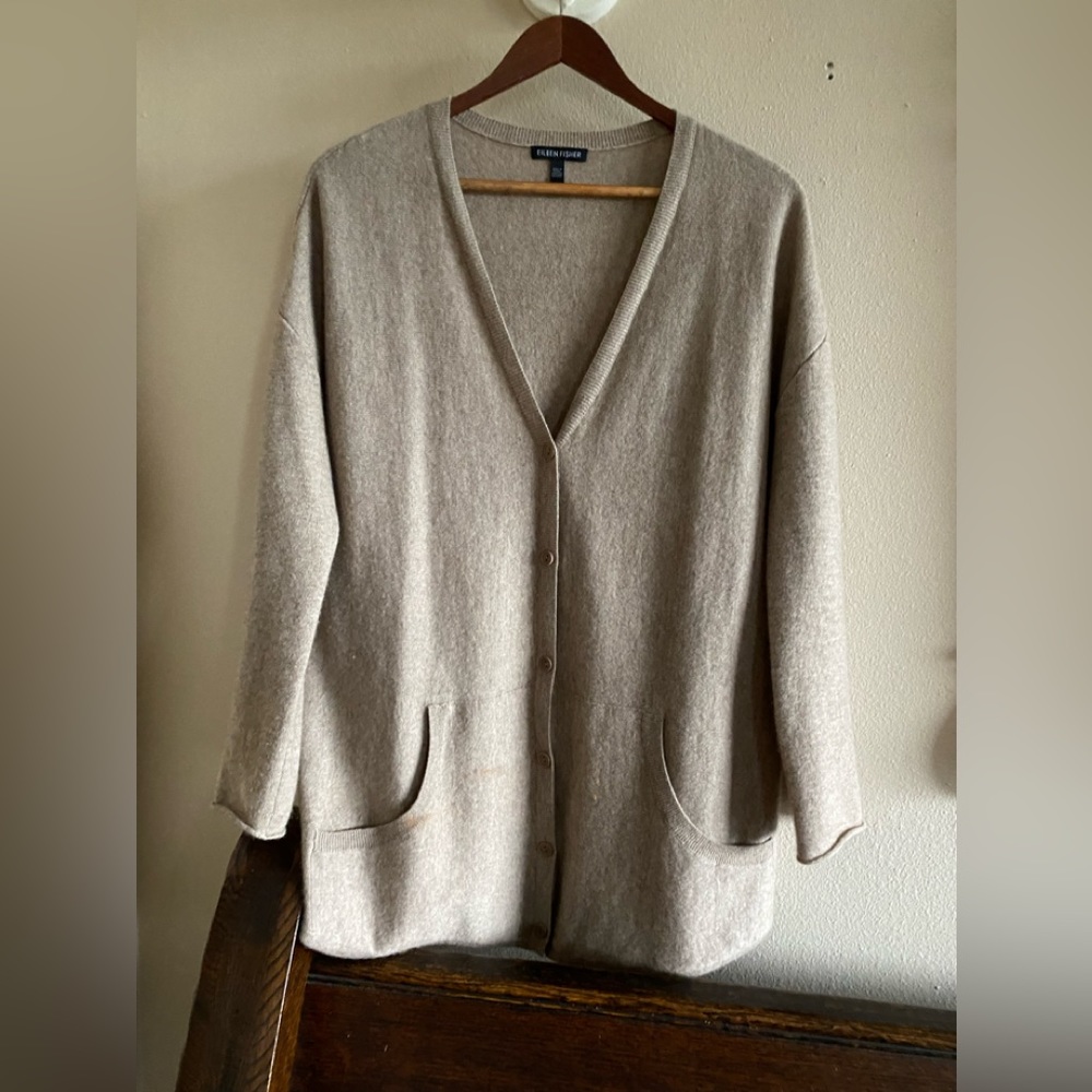 Eileen Fisher Tan Cardigan Sweater